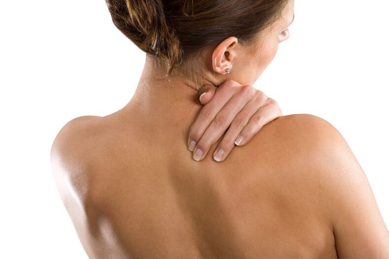 pain in the woman's neck